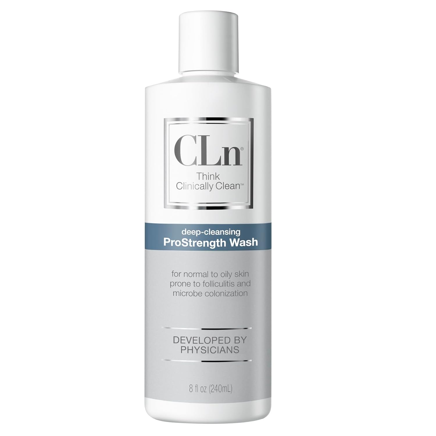 CLn® ProStrength Wash - PH-Balanced and Formulated for Daily Use with Salicylic Acid to Cleanse and Exfoliate Normal to Oily Skin for Men and Women with Body Odor, 8 fl oz.