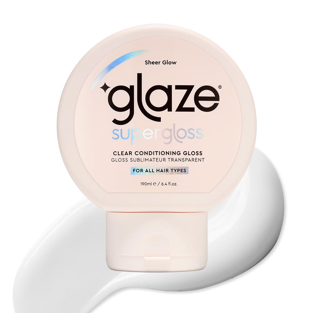 glaze Supergloss Sheer Glow Clear Conditioning Gloss - NEW Squeeze Bottle – Transparent Hair Gloss For All Hair Types & Colors – Enhanced Formula to Boost Color, Shine & Hydration - 6.4 Fl Oz