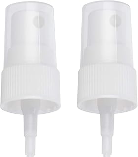 OAK & SAGE 2 White Fine Mist Spray Caps with 6.75” Dip Tube (.16 cc Output) - 24/410 Cap Size - 2 Total