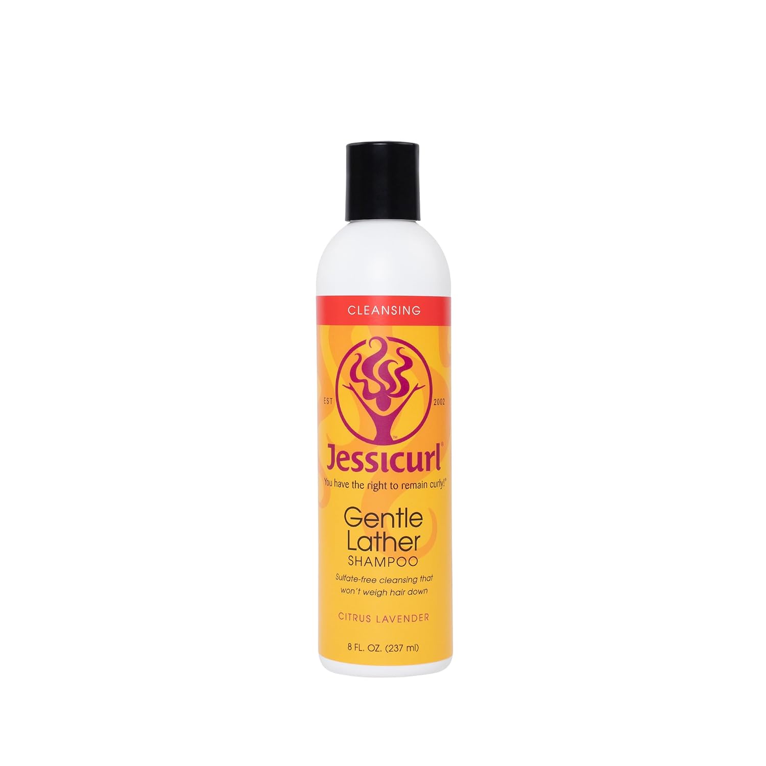 Jessicurl, Gentle Lather Shampoo, Citrus Lavender, 8 Fl oz. Cleansing Curly Hair Shampoo, Vegan, Sulfate Free Shampoo