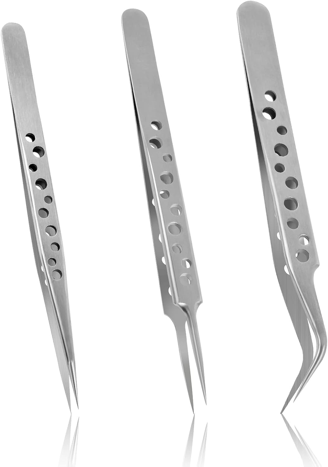 3PCS Precision Tweezers Set, Anti-Static Stainless Steel Tweezers Pointed