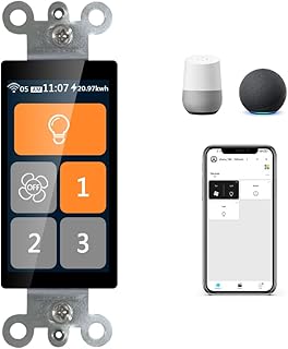 LANBON L9-HF LCD Smart Ceiling Fan & Light Switch, Customized 3 Speed Glass Touch Fan Wall Control Switch Works w/Alexa & Google Home, 2.4G Wi-Fi Only, Single Pole, Neutral Wire Required