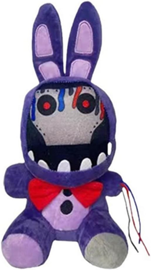 OUKEYI Withered Purple Bunny Plush Toys,FNAF Security Breach Bonnie Doll Plushies,Nightmare Freddy Stuffed Animal Doll Gift for Kids Fans Birthday Gift Five Nights At Game(27CM)