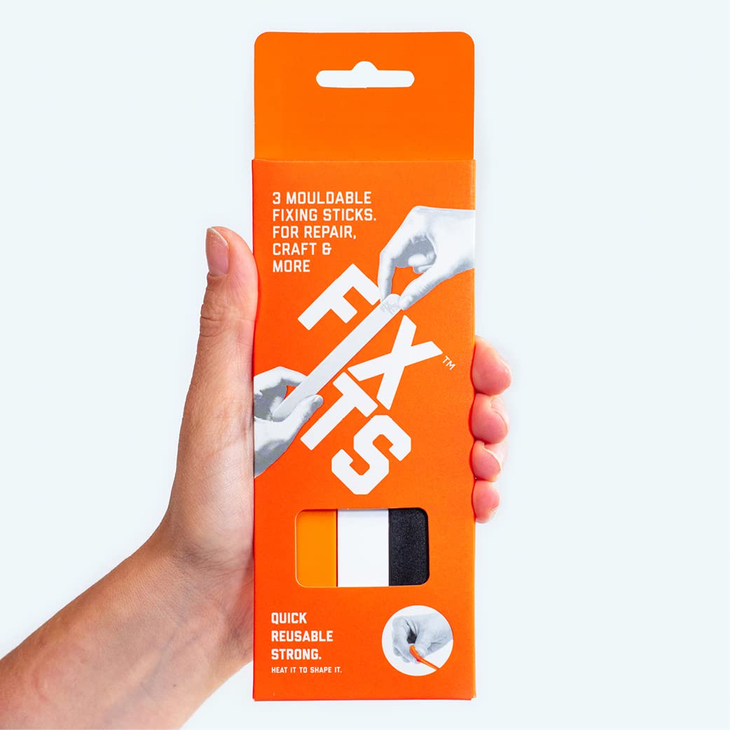 Fixits Hardening Putty Sticks - Stronger Than Glue -Reusable Plastic Fixing Sticks for Everyday Fixes - Mouldable Putty for Repairing, Crafting, Creating - Ideal DIY Tool - Pack of 3 Large 10g