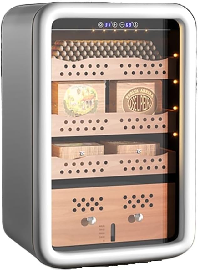 High end Cigar Humidor, Electronic Cigar Cabinet Cigar Humidor with Independent Temperature and Humidity Control with Spanish Cedar Wood Shelves Drawer 350 Cigar Capacity