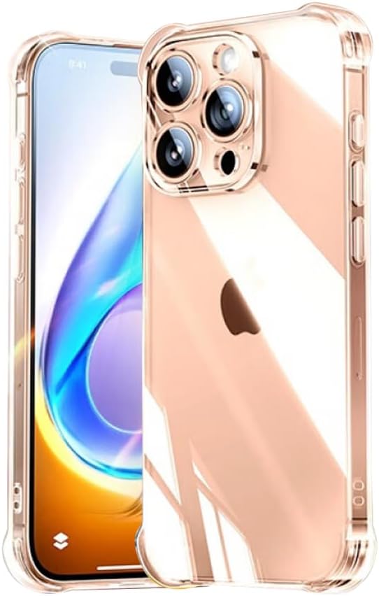 DEREAFF Case for iPhone 16 Pro (6.3-Inch), Clear 16 Pro Case Hard PC Back & Soft TPU Shockproof Anti-Scratch Phone Bumper Cover for iPhone 16 Pro, Clear