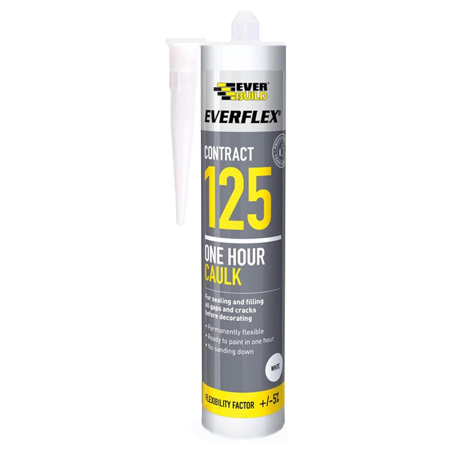 Sika Everbuild Everflex 125 One Hour Cartridge - 125C3, White, 300 ml