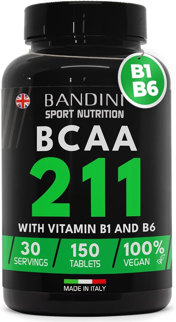 Bandini® BRANCHED Amino ACIDS BCAA 2 1 1 | 150 Tablets with Vitamin B1 and B6 | Amino 2.1.1 Supplement with Leucine, Isoleucine, Valine | Aminoacids Tablets 211 Intra Pre Post Workout | 100% Vegan