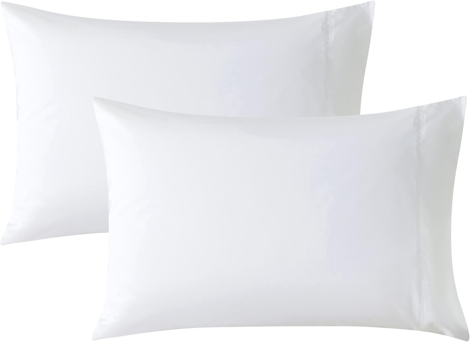 WhatsBedding Queen Size Pillowcases Set of 2, 20x30 Cotton Pillow Case with Envelope Closure, Soft & Breathable Pillow Covers for Bed, White