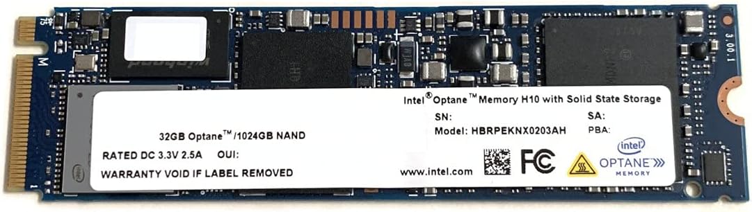 Intel Optane Memory H10 32GB with SSD 1TB Solid State Storage HBRPEKNX0203A M.2 2280 NVMe PCIe Gen3 x4