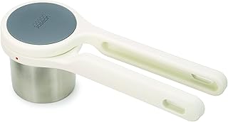 Joseph Joseph Helix Potato Ricer Masher Ergonomic Twist-Action Hand Manual Stainless Steel For Mashed Potato, White, 22