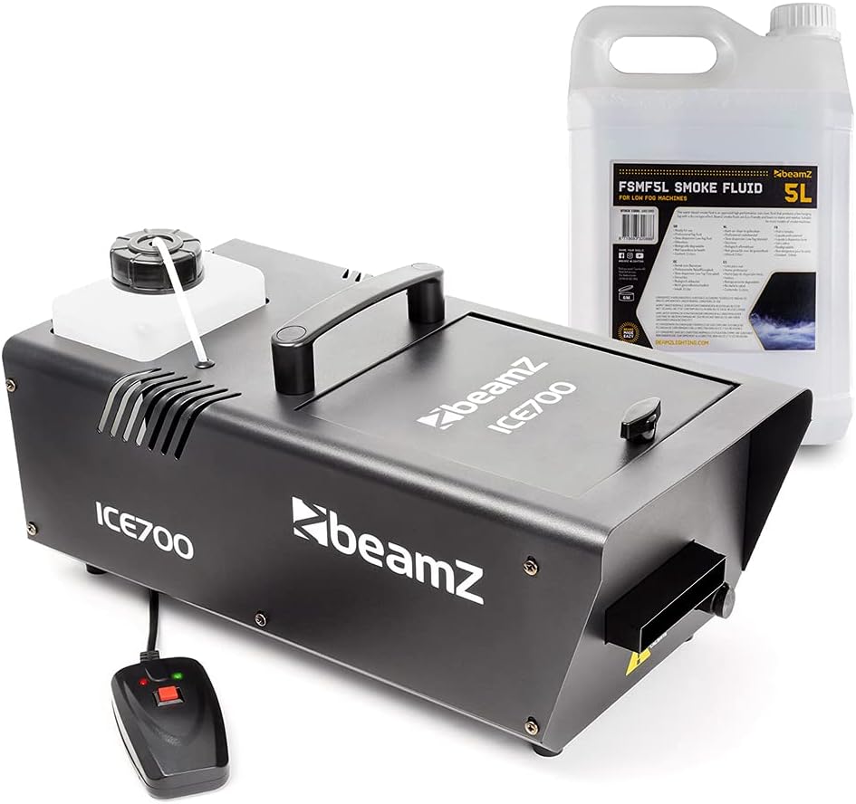 beamz ICE700 Low Lying Fog Machine, 700W, 5L Fluid, Wired Remote