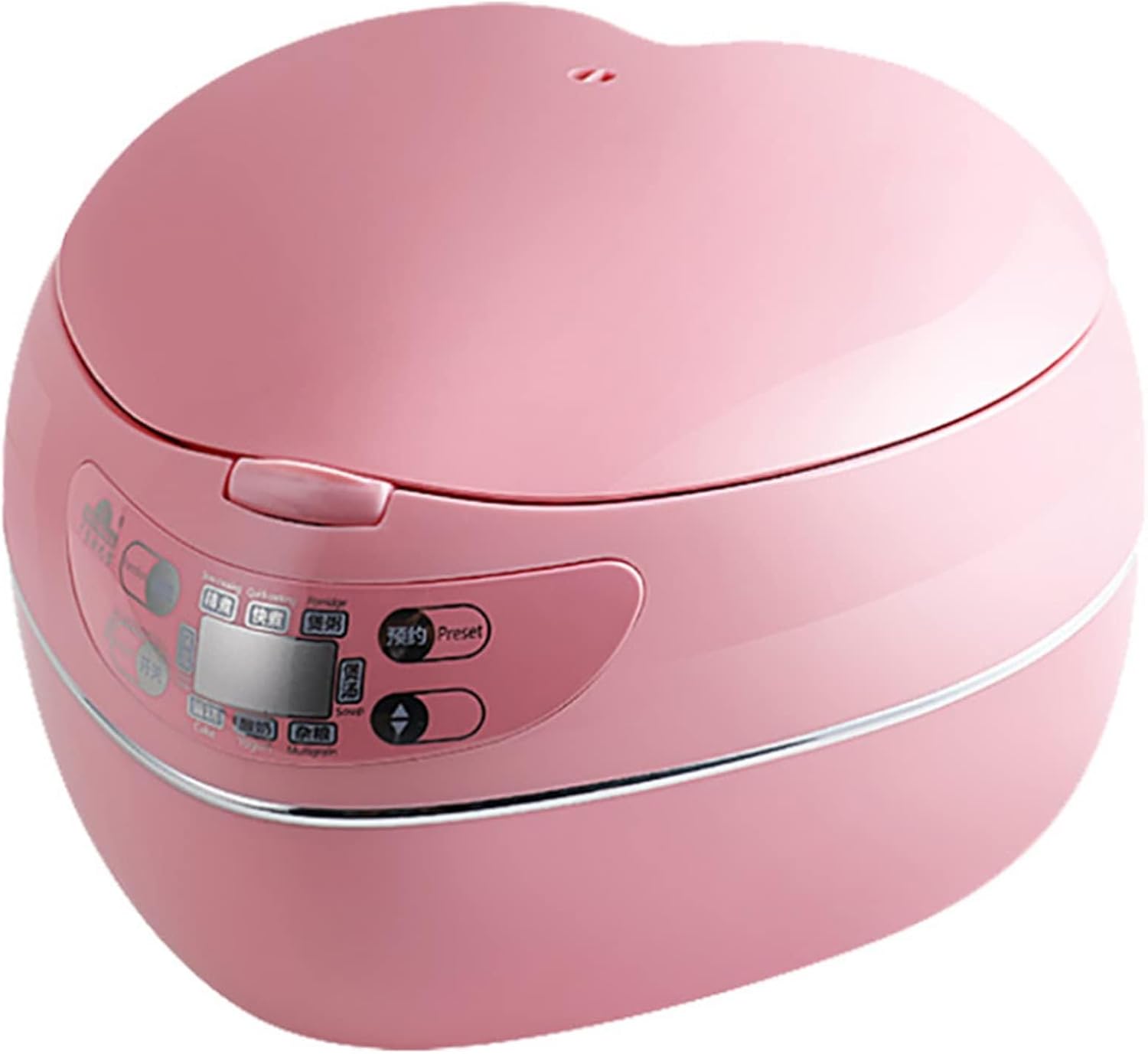 Peach Heart-Shaped Rice Cooker, Smart 300W Rice Cooker, Household Dormitory Multifunctional 1-2-3 Person Smart 1.8L Rice Cooker,Pink,1.8L