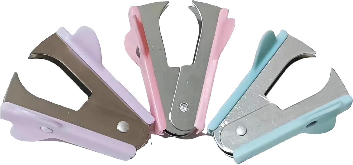 Skyzone 3 Pack Staple Remover, Staple Remover Tool with Steel Jaws, Extra Wide Finger Grip, Mini Staple Remover Binding Supplies Removal Tool for School Office Home
