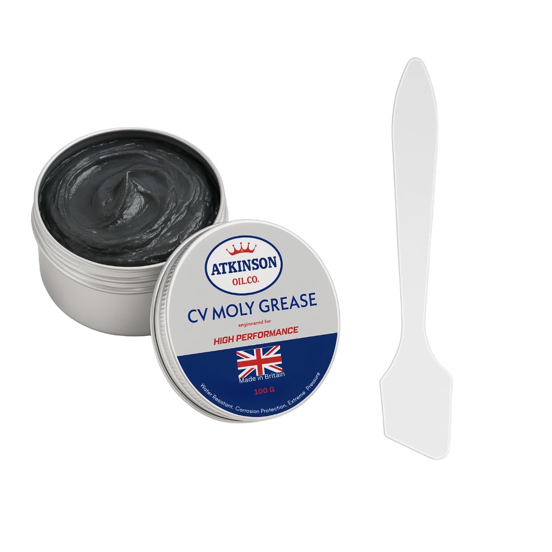 Atkinson Oil Co. CV Moly Grease - High Performance Molybdenum Disulphide CV Joint Grease Multi-Purpose- 100g Tube - Made in UK