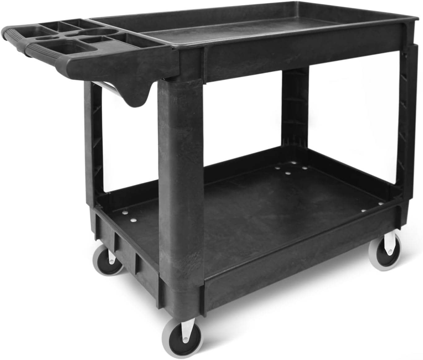 MaxWorks 50993 500-lb Utility Service PP Cart with Two Trays and Wheels 40 inch x 17 inch Overall Dimensions