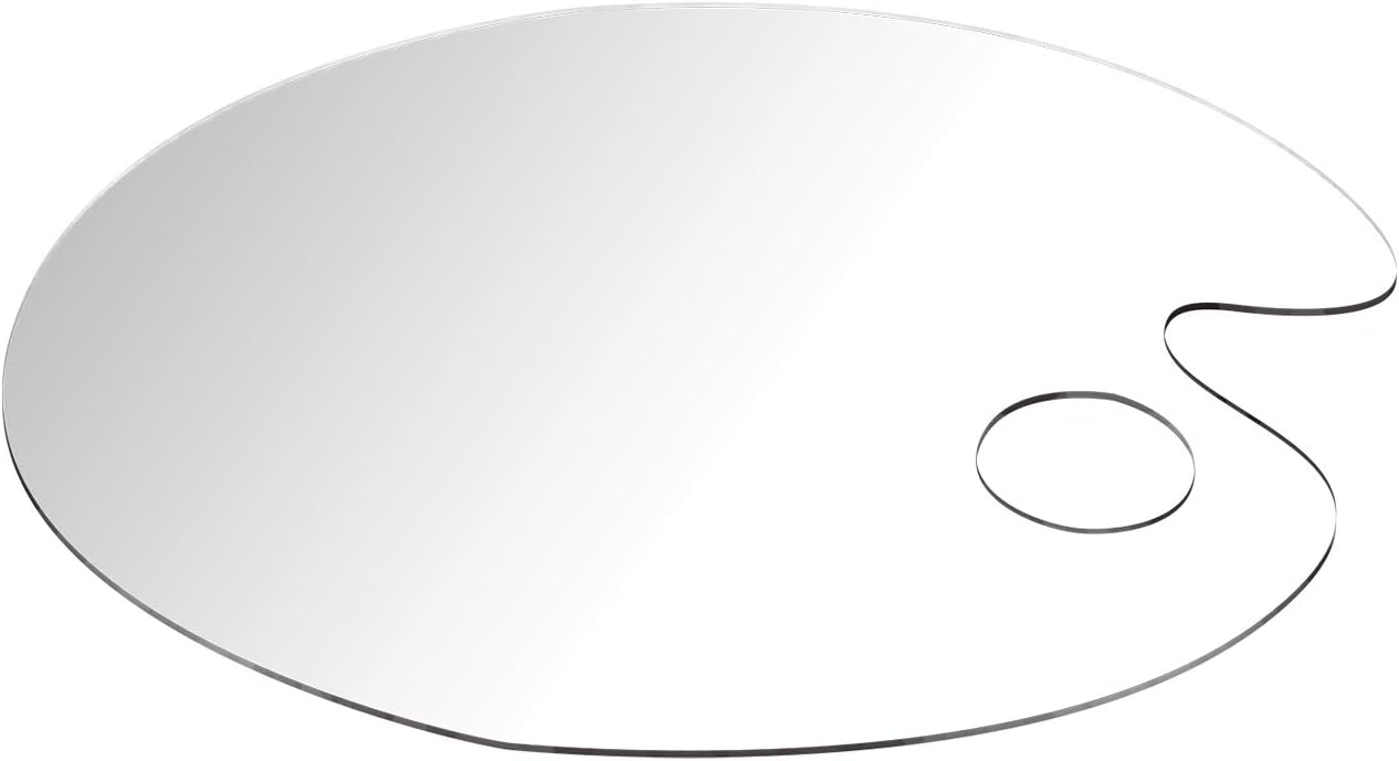 1PCS Clear Acrylic Paint Palette, Non-Stick Oil Paint Palette Oval Shaped Artist Mixing Palette Art Paint Tray with Protective Film for DIY Art Craft Painting (25 x 15 cm)