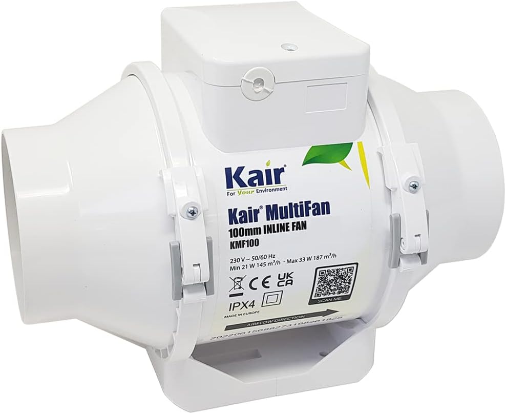 Kair MultiFan In Line Fan 100mm Standard