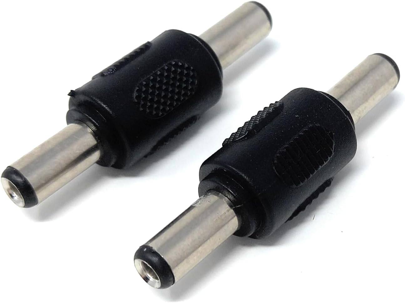 DRUT 2pcs. 5.5mm x 2.5mm DC Power Coupler Male to Male Plugs Gender Changer Cable Adapter Black