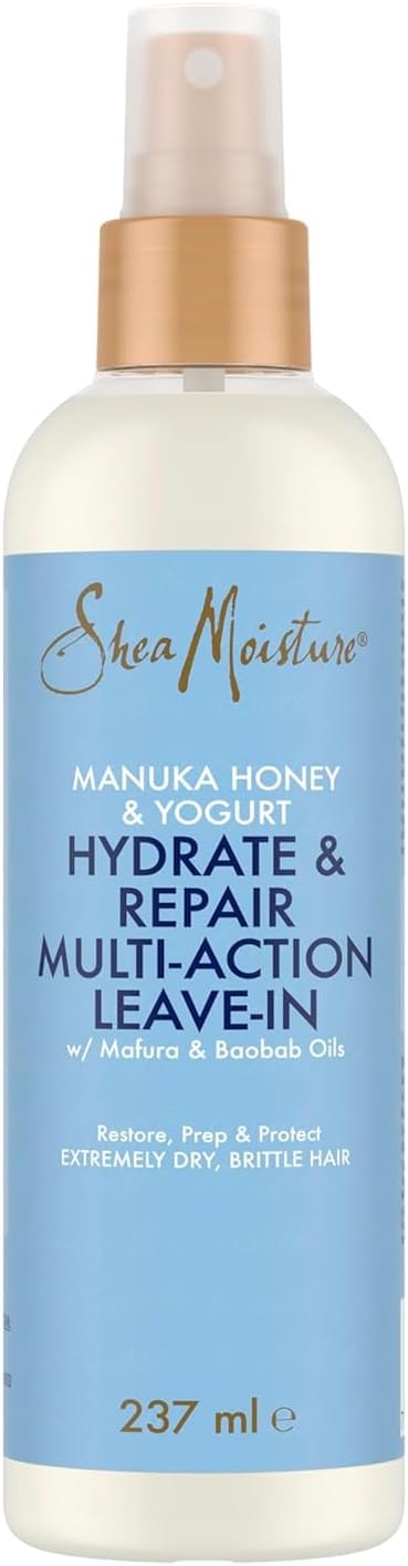 SHEA MOISTURE Manuka Honey & Yoghurt Hydrate & Repair Multi-Action Leave-In Conditioner sulphate and silicone free conditioner for extremely dry, brittle curly hair 237 ml