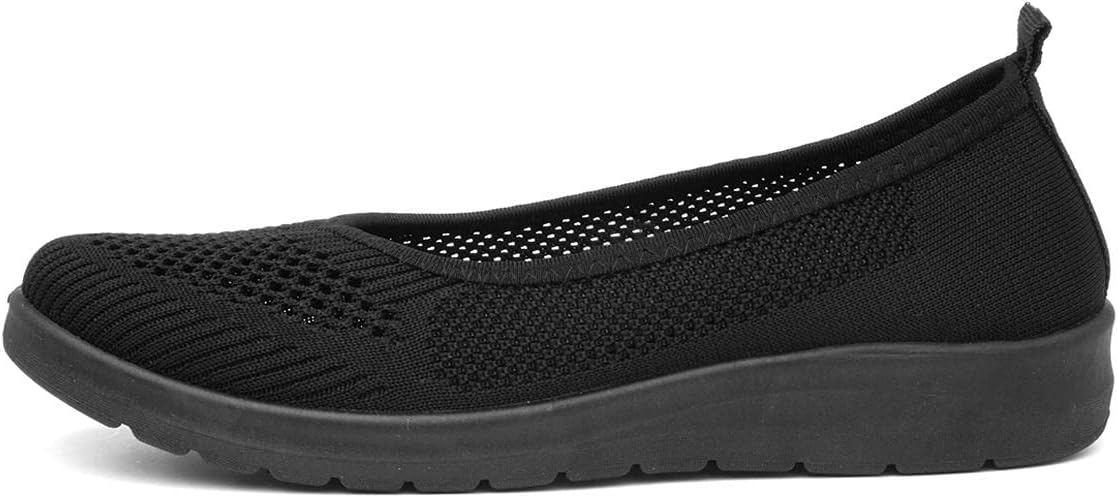 SOFT-LITES. Softlites Womens Black Slip On Ballerina