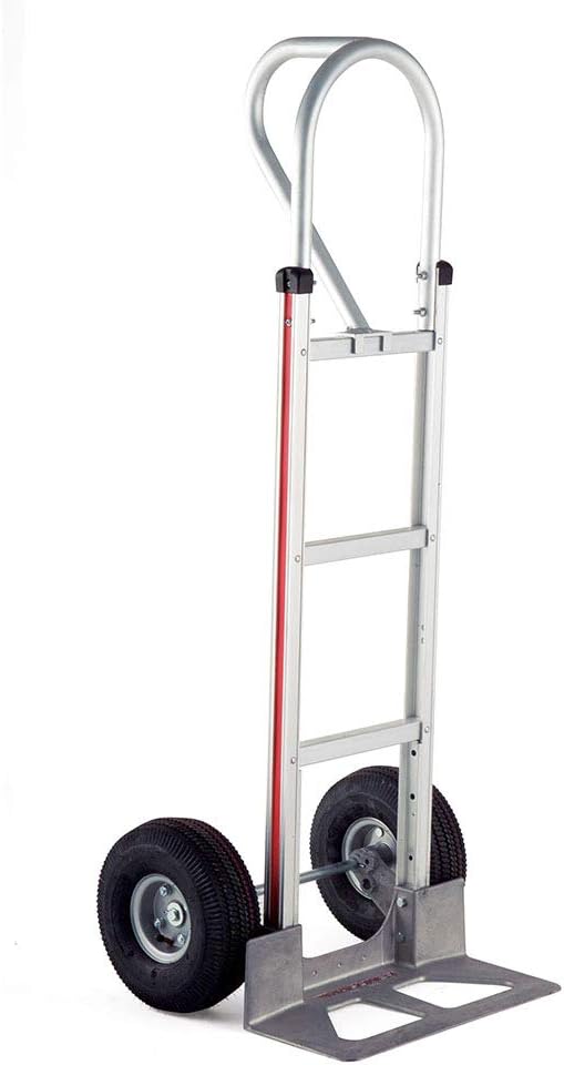 Magline HMK15AUA4 Aluminum Hand Truck, Vertical Loop Handle, Pneumatic Wheels, 500lbs Capacity