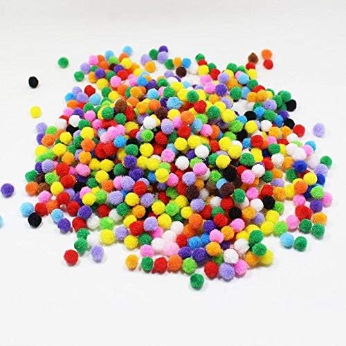 LEZQHB Pom-Poms Ball, 500 pcs 8mm Crafts Small Mini Poms for Crafts - Assorted Multi Colours