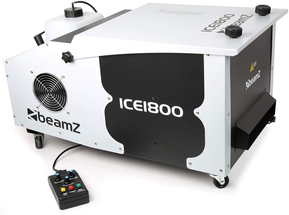 beamz ICE1800 low fog machine – 1800W ground fogger for stage, weddings, or dancefloors – Dry ice effect with DMX or remote control – 3.1L tank – Ideal for DJs & events