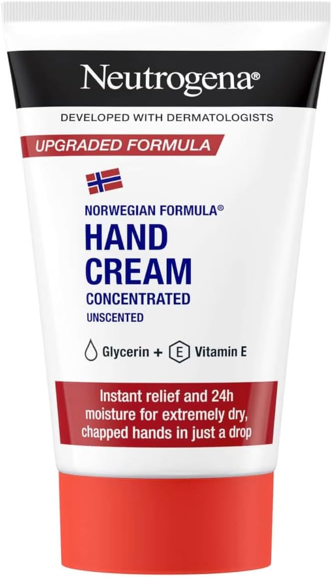 Neutrogena Norwegian Formula Hand Cream Concentrated Unscented (1 x 75ml), For Immediate and Lasting Relief With Glycerin and Vitamin E, (300 Applications), Perfect for Christmas Gifting