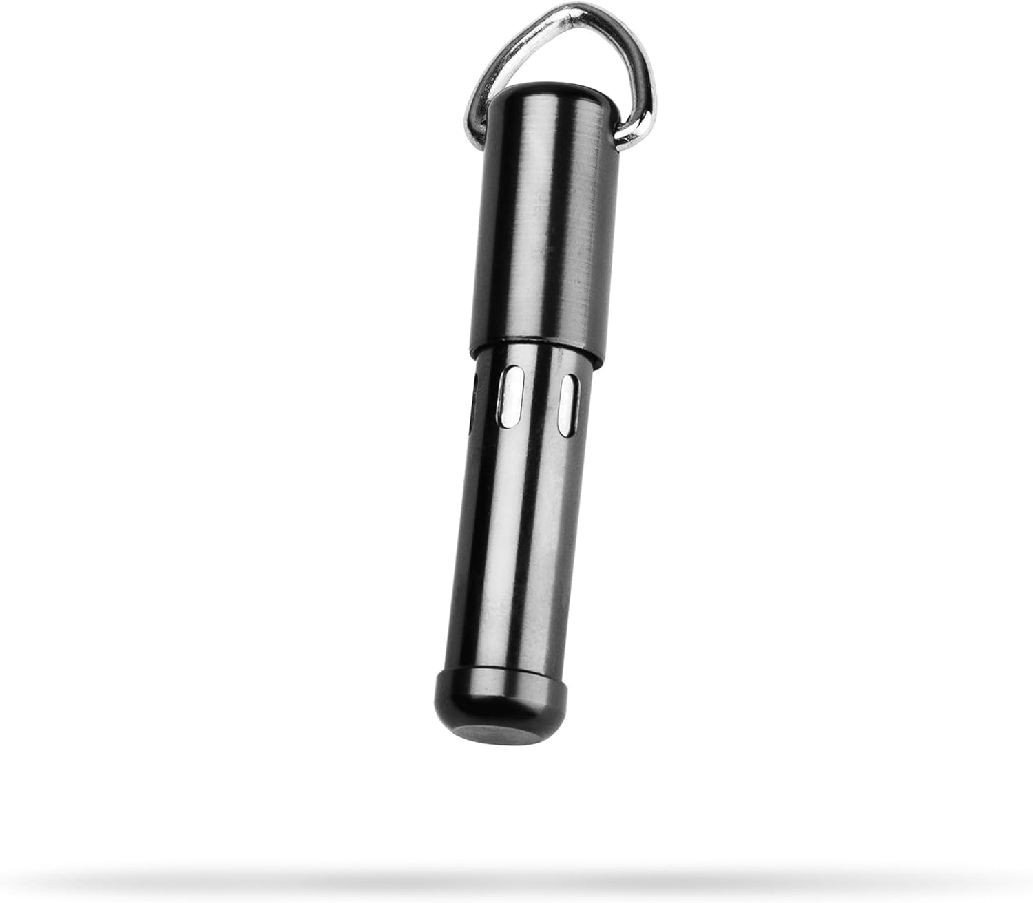 True Utility Telescopic Retractable Ball Point Keyring Pen - Aluminium Stainless Steel Pocket Size Key Ring Ballpoint, Extends To 100mm, Magnetic Lid, 3 Black Ink Refills, Small EDC Gadget