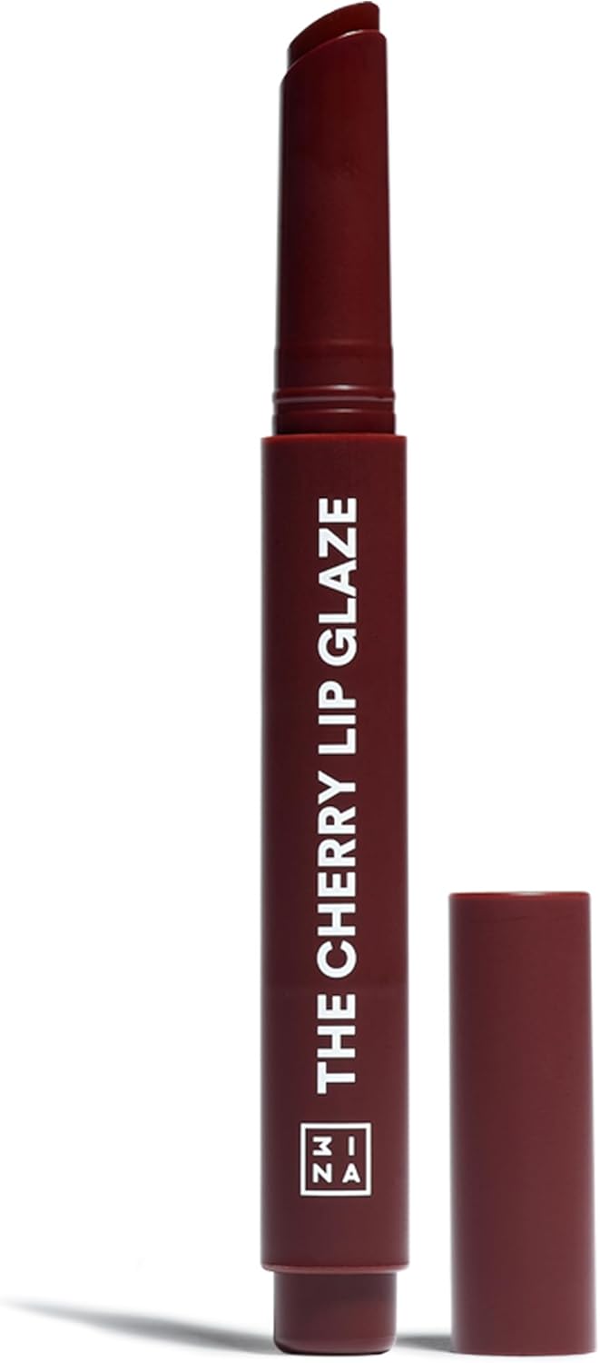 3INA MAKEUP - The Cherry Lip Glaze - Dark Cherry Latex-Effect Lip Glaze - Raspberry Seed Oil and Vitamin E - Highly Pigmented