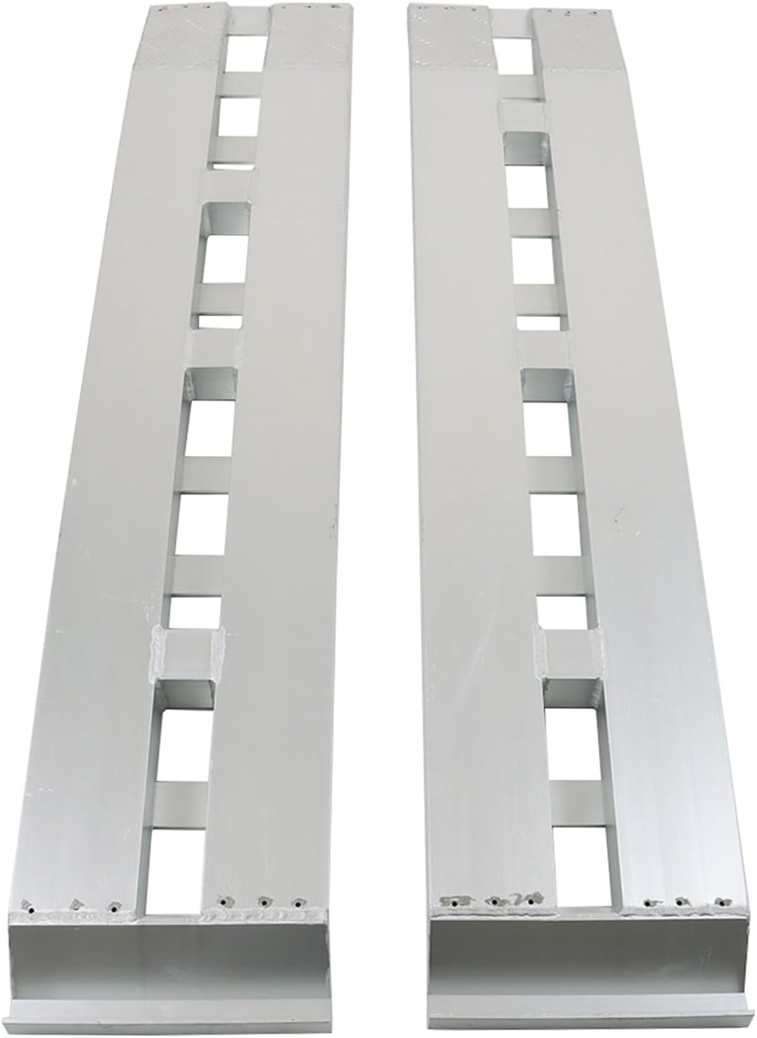 2PCS 60 Inch x 12 Inch Aluminum Trailer Loading Ramps - 6000 lbs Capacity with Beavertail Hook End
