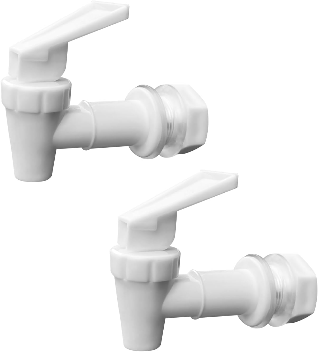 2 Pack Replacement Cooler Faucet Water Dispenser Tap Set BPA Free Plastic Spigot Water Beverage Lever Pour Dispenser Valve Water Crock Water Tap（2 White）