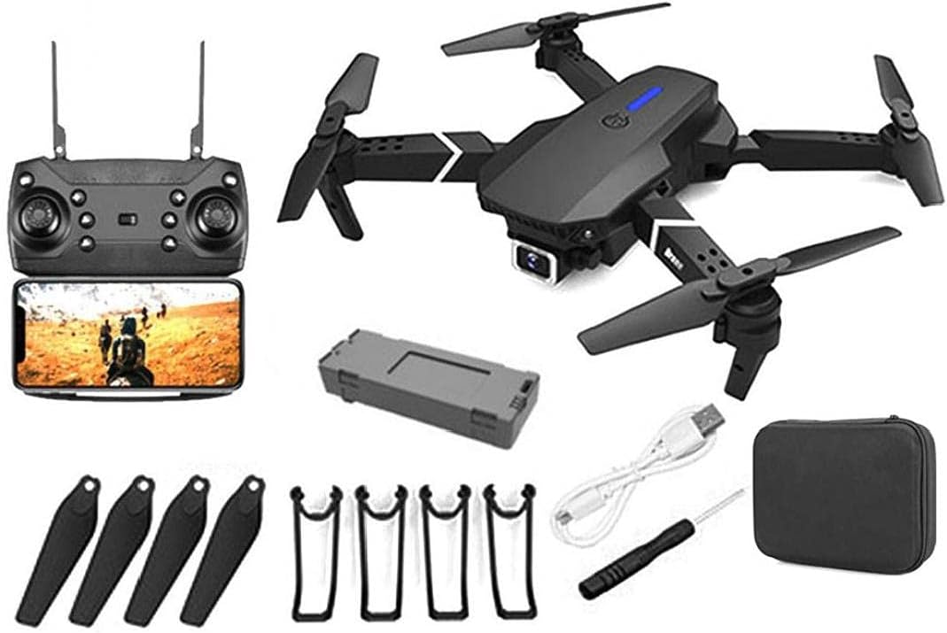 GPS Drone E88 Pro for Adults 4K Camera Foldable Live Video Drone RC Quadcopter Aircrafts with 1Battery Configuration Upgrade