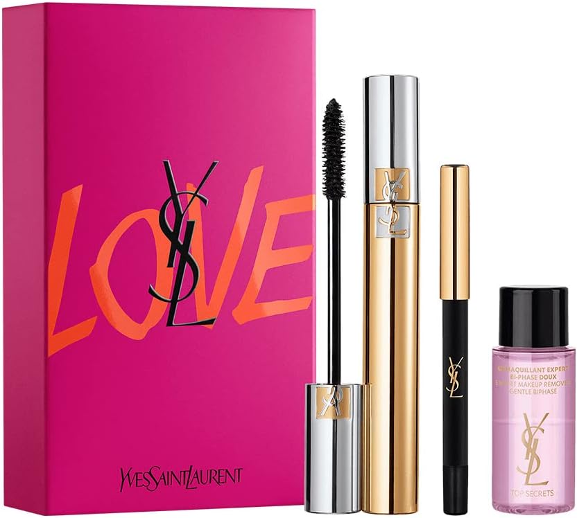 Yves Saint Laurent YSL LUXURIOUS MASCARA SET 3PC (9ML VOLUME EFFECT MASCARA, MINI EYE PENCIL & 8ML MAKEUP REMOVER)