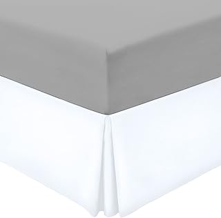 Mellanni Bed Skirt King Size - Bed Skirting - 15-Inch Tailored Drop Pleated Dust Ruffle - Hotel Luxury Bedding - Wrinkle, Fade, Stain Resistant - 1 Bedskirt (King, White)