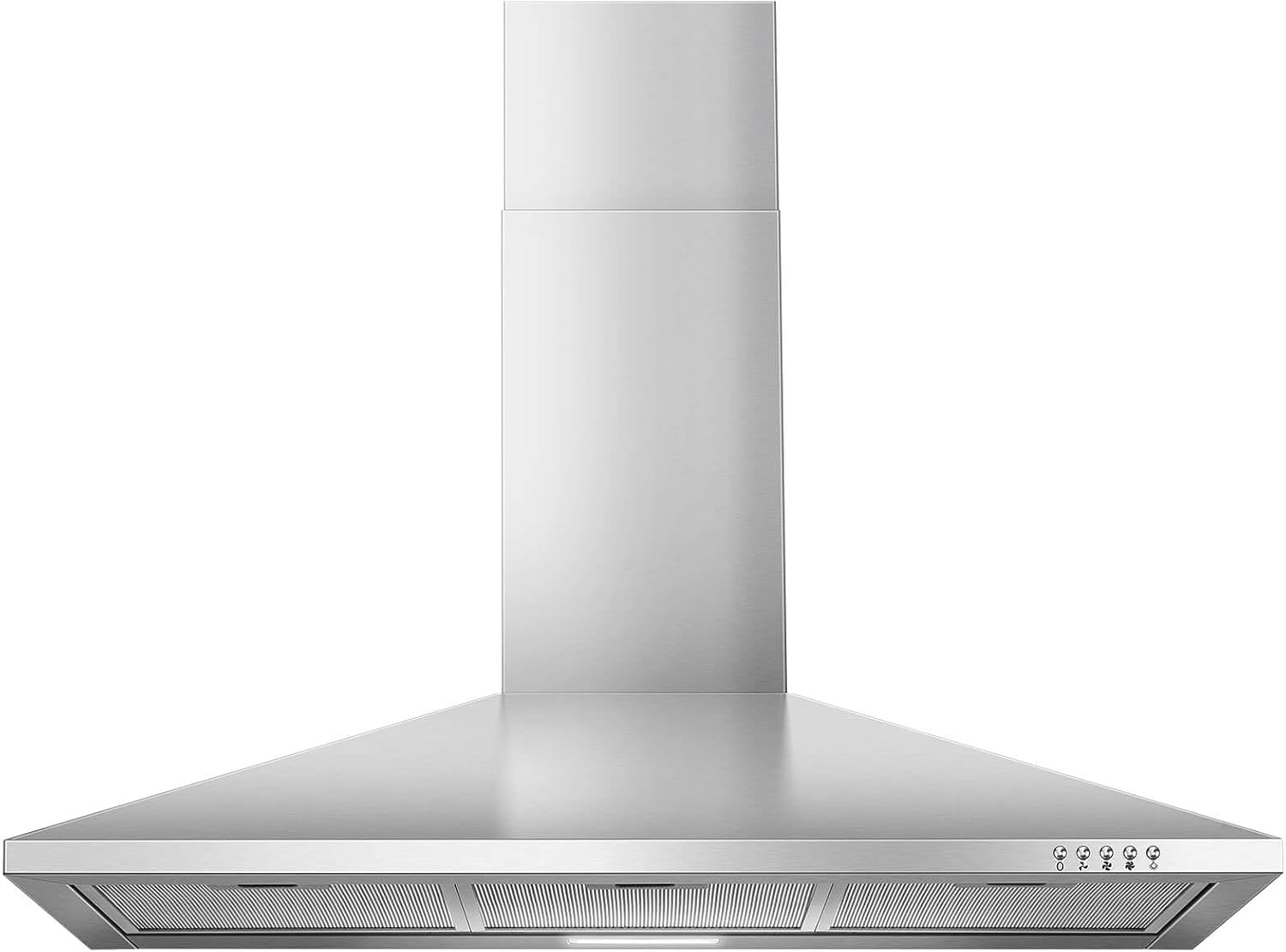 SNDOAS 36 Inch Range Hood, 450CFM Wall Mount Stainless Steel Kitchen Vent Hood - 3-Speed Exhaust Fan, Ducted/Ductless Convertible, Chimney-Style Stove Hood, LED Light & Push Button Control
