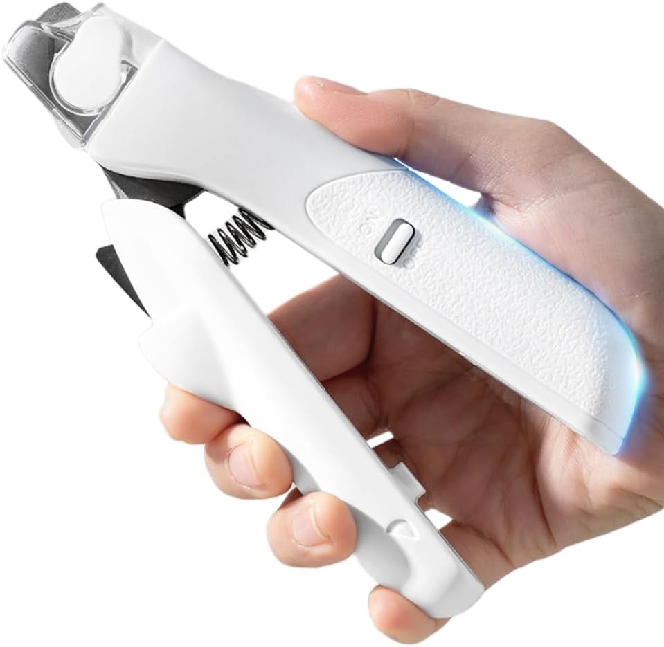 Professional Pet Nail Clipper with LED Light for Cats & Dogs, Cat Claw Clippers with Safety Guard, Razor Sharp Blades, Anti-Splash Design