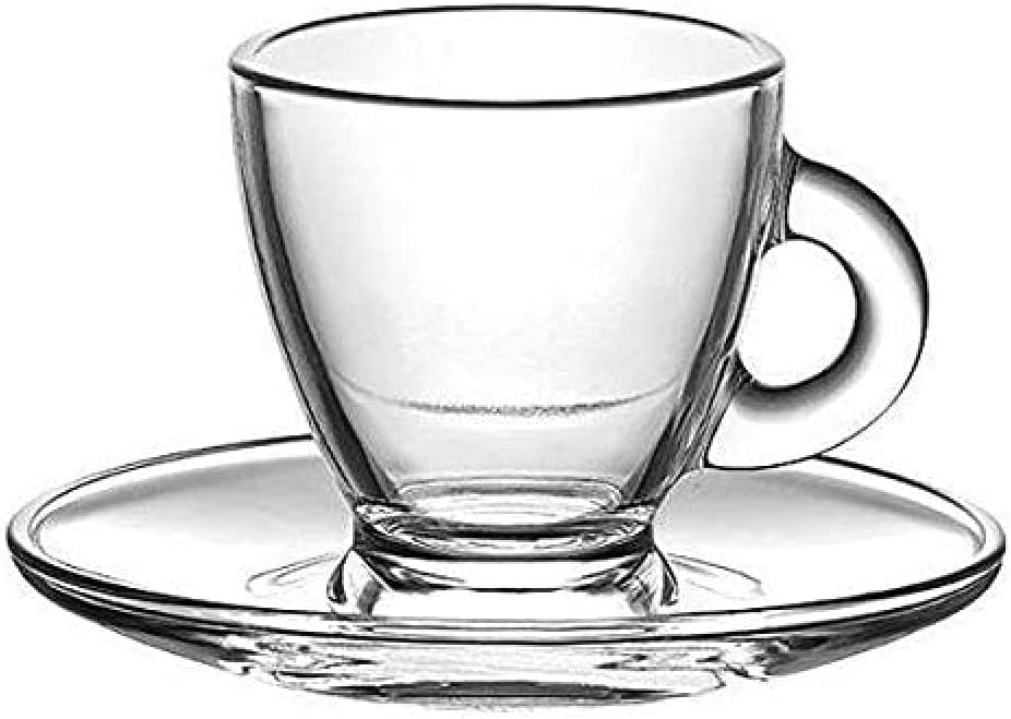 Borella Casalighi Rome Caffe with Plate Set Transparent, 12 Units