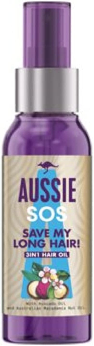 Aussie, 3 in 1 Hair Oil, Detangles, Defrizz & Repairs Split Ends, With Macadamia & Avocado For Damaged Hair, Not Tested Oil on Animals, 100ml