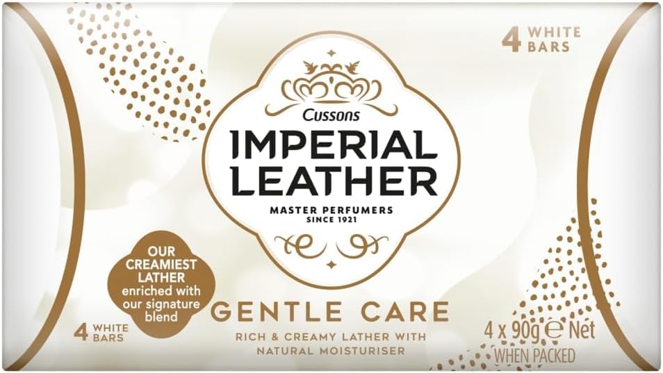 Imperial Leather Bar Soap Gentle Care, 4 x 90g, Laundry White Cream