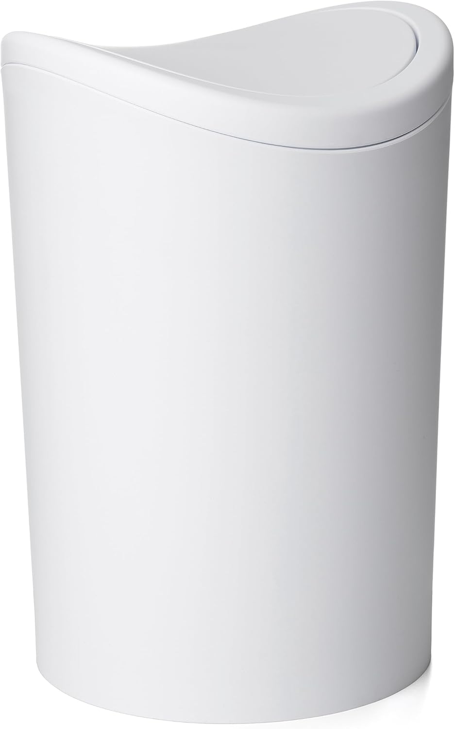 TATAY Bathroom Bin with Swing Lid | Compact and Modern Design | Durable Plastic and Easy to Clean | Made in Spain with 6L Capacity | 19 x 19 x 28 cm – White Toilet Bin