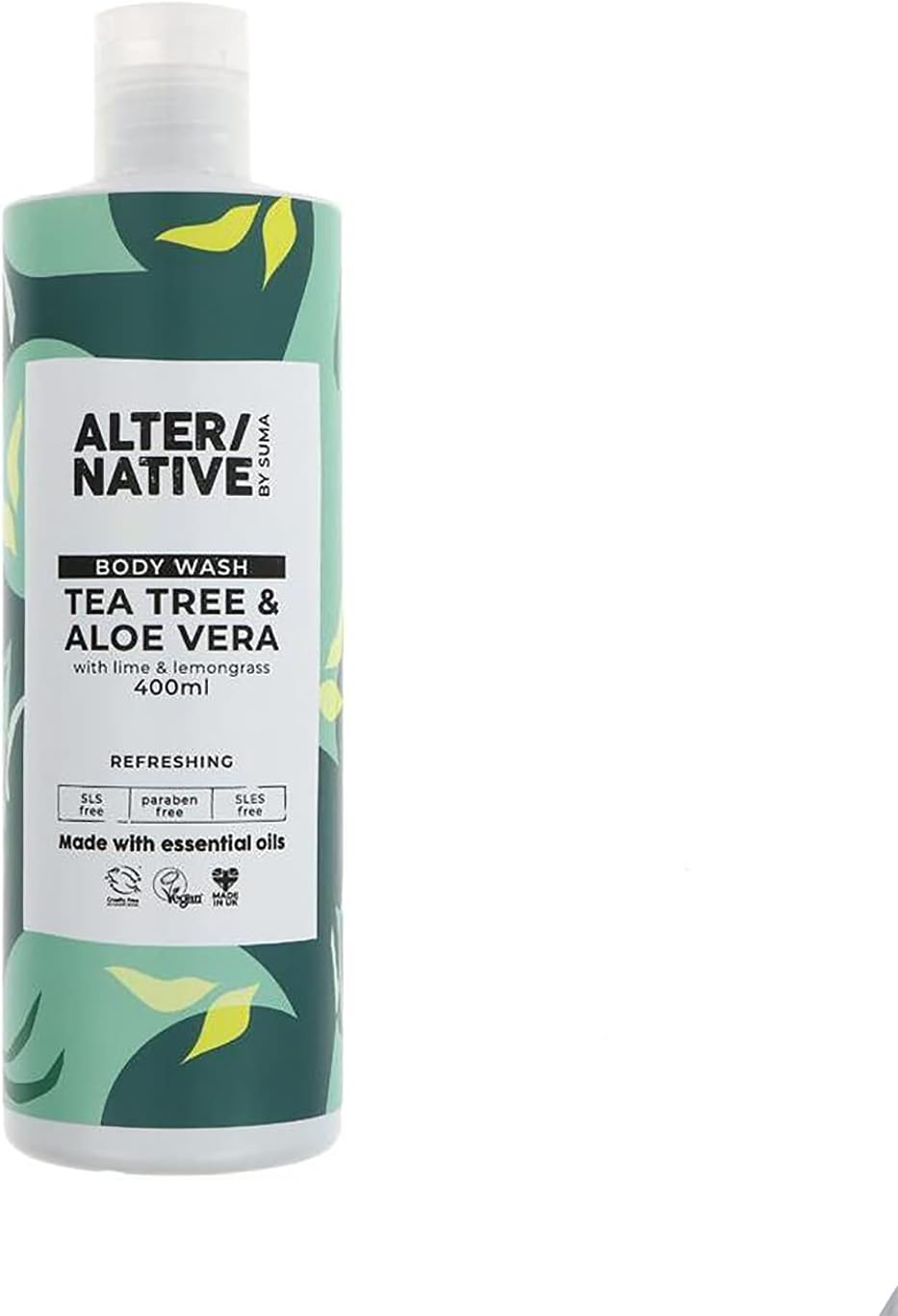 Alter/Native Natural Plant-Powered Cruelty Free Body Wash (Tea Tree & Aloe Vera, 400ml)