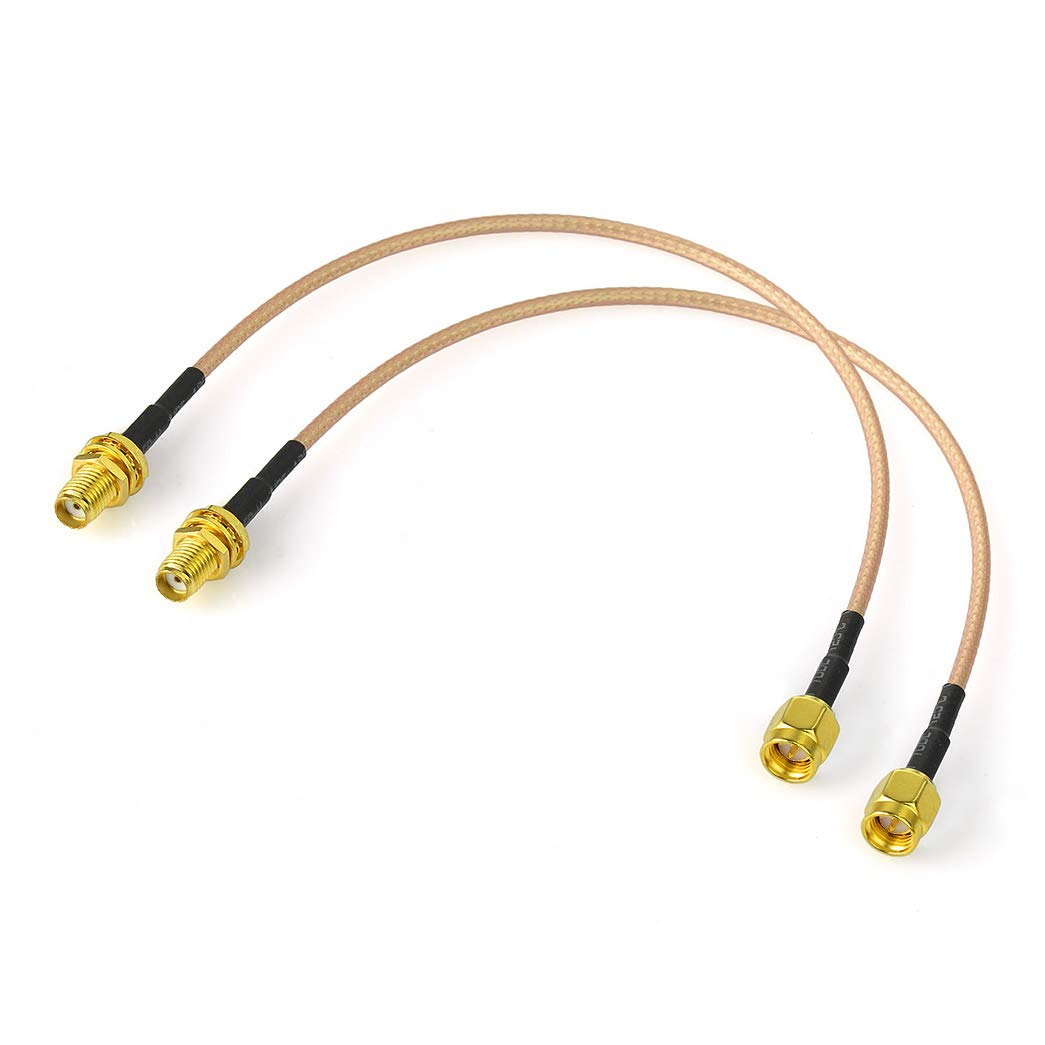 BINGFU SMA Female Bulkhead Mount to SMA Male RG316 Antenna Extension Cable 12 inch 30cm 2-Pack Compatible with 4G LTE Router Cellular SDR USB Dongle Receiver