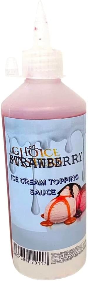 Strawberry TOPPING Flavouring SAUCE Squeezy Bottle FOR PANCAKE, ICE CREAM AND WAFFLES - 625ML 100 Servings, Suitable for Vegetarians by Choice Masters