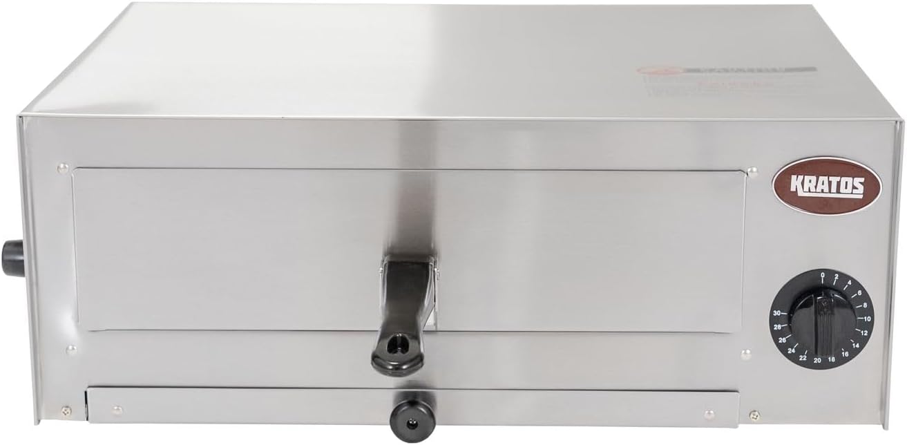 Kratos Commercial Countertop Pizza Oven | Stainless Steel Electric Pizza/Snack Oven with Timer | Fits 12" Pizzas, 120V, 1450 Watts | For Commercial and Home Use (29M-004)