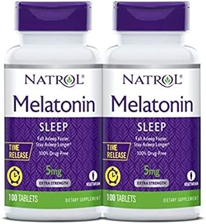 Natrol Melatonin Time Release 5mg Tablets 100 ea (Packs of 2)