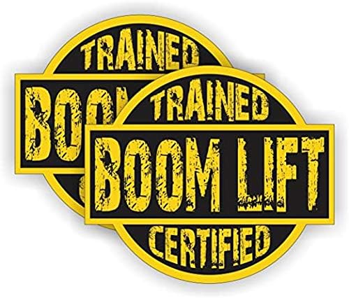 Boom Lift Trained Certified Hard Hat Sticker | Helmet Decal | Label Lunch Tool Box Motorcycle