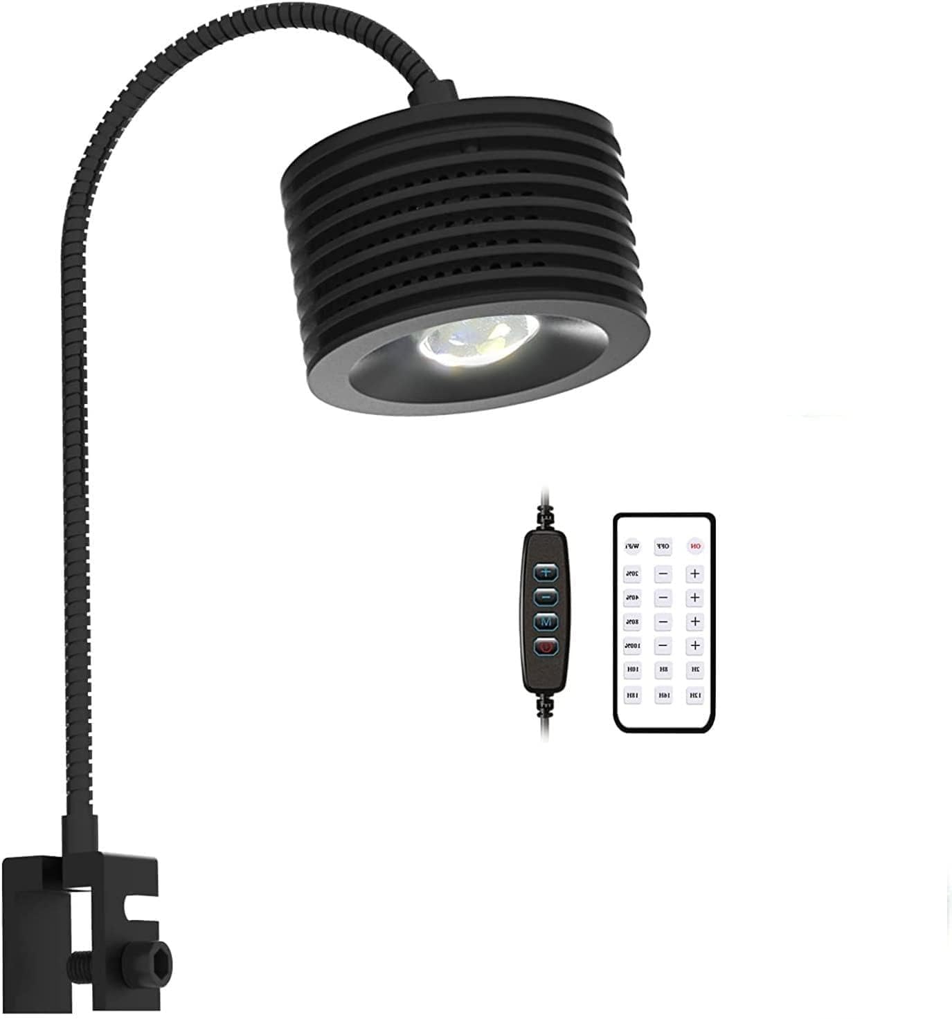 Lominie 16W Full Spectrum Aquarium Light, 4 Channels Remote Control，Adjustable Gooseneck Freshwater Super Bright Fish Tank Light for Planted Nano Freshwater Aquarium Tank