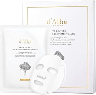 d'alba Piedmont Italian White Truffle Nourishing Mask, Vegan Skincare, Nourishing Sheet Mask for Dry and Tired Skin, Deep Hydration Mask, Korean Skin Care